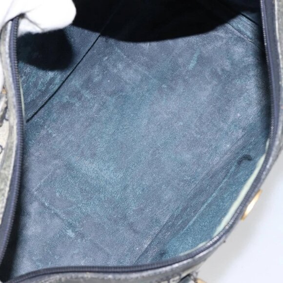 GUCCI GG Supreme Sherry Line Hand Bag PVC Navy Gold 012 3842 58 Auth gh1137 - Picture 10 of 16